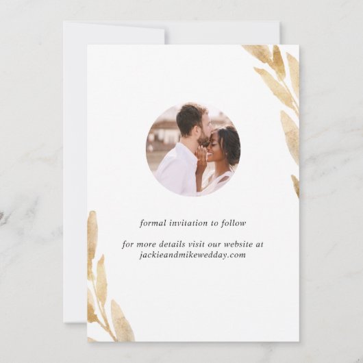 フォエレガントトアーチとゴールデン葉ズ セーブザデート (裏面)