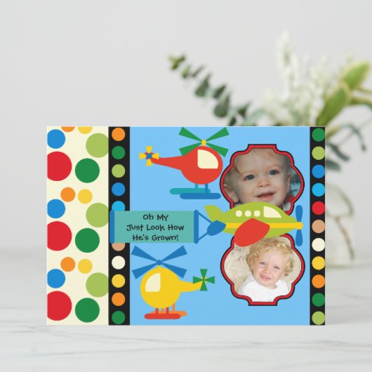 フォカスタマイズト航空誕生日招待状 招待状 (スタンド正面)