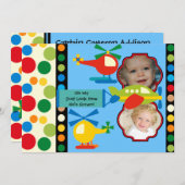 フォカスタマイズト航空誕生日招待状 招待状 (正面/裏面)