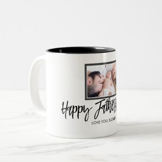 フォカスタムトファーパーソナライズされたザーズデイギフト ツートーンマグカップ (正面左)