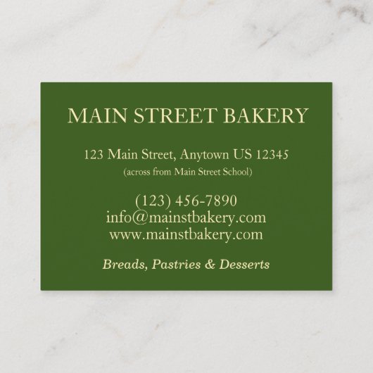 フォカッシアブレッドメイキングイタリアンベーカリーシェフ 名刺 (裏面)