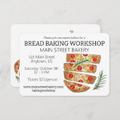 フォカッチャブレッドパン作りパン屋焼き菓子教室 招待状 (正面/裏面)