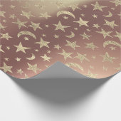 フォキエスターズムーン金ゴールドスカイピンクローズ赤面メタル ラッピングペーパー (角)