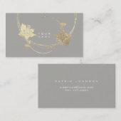 フォキエ金ゴールドバラグレーリラホワイトフローラグラム 名刺 (正面/裏面)