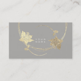 フォキエ金ゴールドバラグレーリラホワイトフローラグラム 名刺