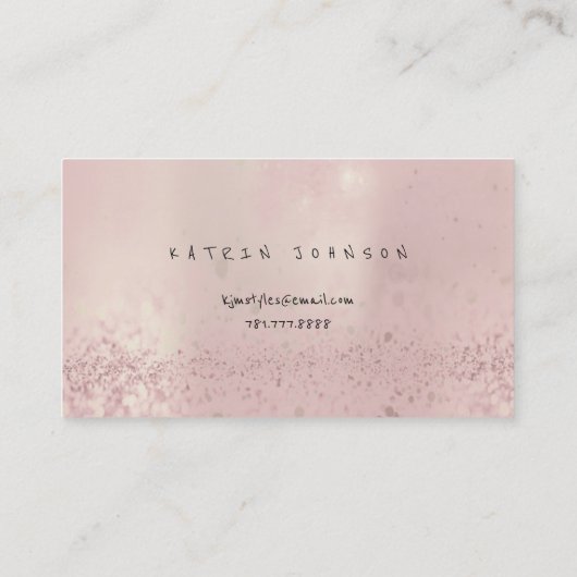 フォキエ金ゴールドバラピンク赤面パールフローラグリッター 名刺 (裏面)