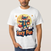 フォキシおもしろいハロウィンスケートティー Tシャツ (正面)