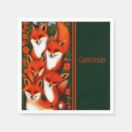 フォキシおもしろい緑 スタンダードカクテルナプキン