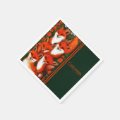 フォキシおもしろい緑 スタンダードカクテルナプキン (角)