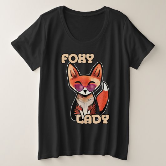フォキシレディ |かわいいキツネ プラスサイズTシャツ (デザイン正面)