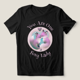 フォキシレディ | キツネカップルキスをするヴァレンティーンズブラック トライブレンドＴシャツ