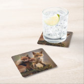 フォキシ三つ子 スクエアペーパーコースター (インサイチュ)