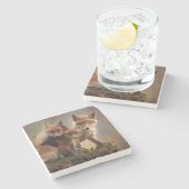 フォキシ三つ子 ストーンコースター (横)