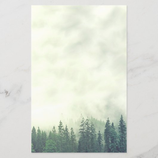 フォギーグリーンフォレストバジェット結婚式招待状 (裏面)