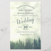 フォギーグリーンフォレストバジェット結婚式招待状 (正面)