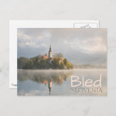 フォギーブリードレイクサンライズダブル文字ハガキ ポストカード (正面/裏面)