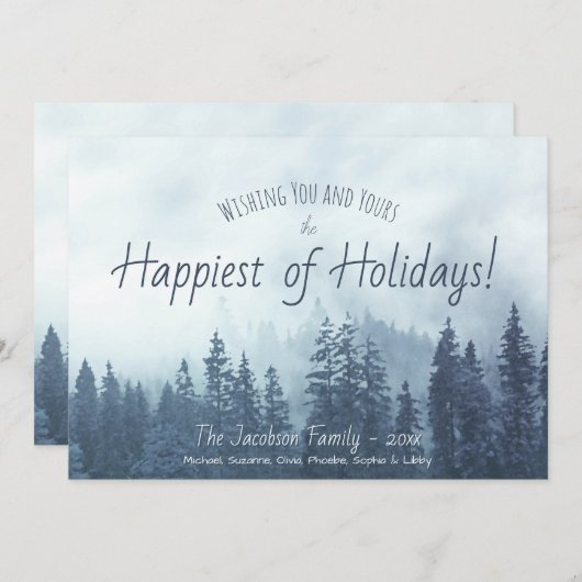 フォギーブルーパインズ素朴マウンテンウォータカラー シーズンカード (正面/裏面)