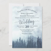フォギーブルーマウンテンパインズ素朴アウトドア結婚ズ 招待状 (正面)