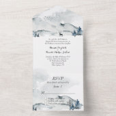 フォギーマウンテンズウォー結婚ターカラーズ オールインワン招待状 (内側)