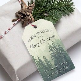 フォギーマウンテンパインズ素朴ホリデイ ギフトタグ