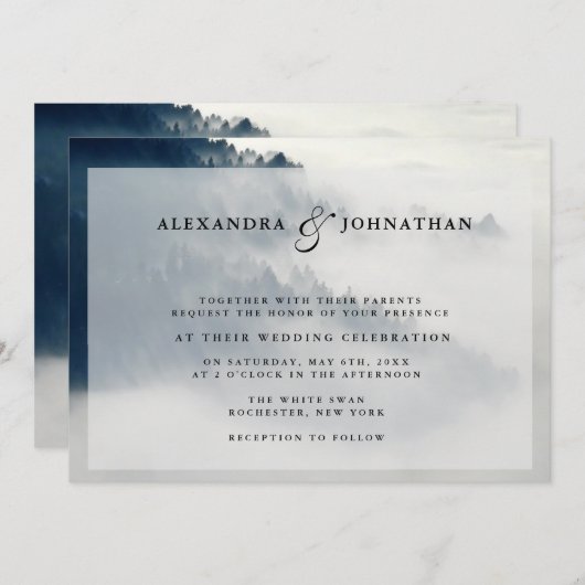 フォギーマウンテンレンジ結婚式招待状 招待状 (正面/裏面)