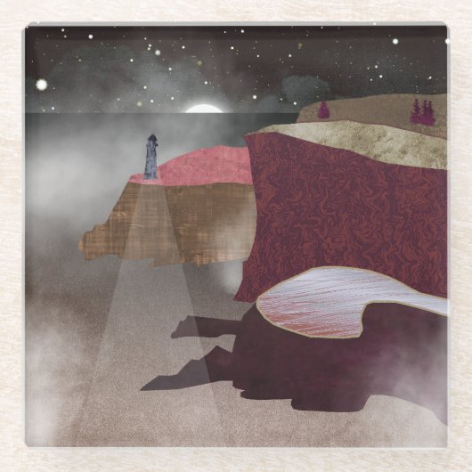 フォギーライトハウス ガラスコースター (正面)