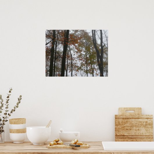 フォギー秋インペンシルバニア秋自然 ポスター (キッチン)