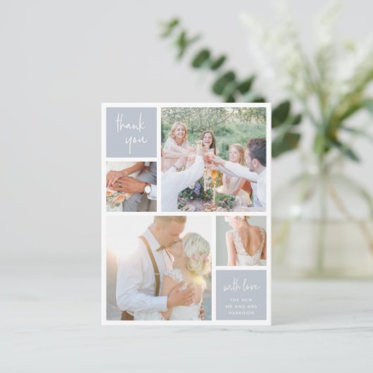 フォググレーコラージュ |結婚さんの写真 ポストカード (スタンド正面)