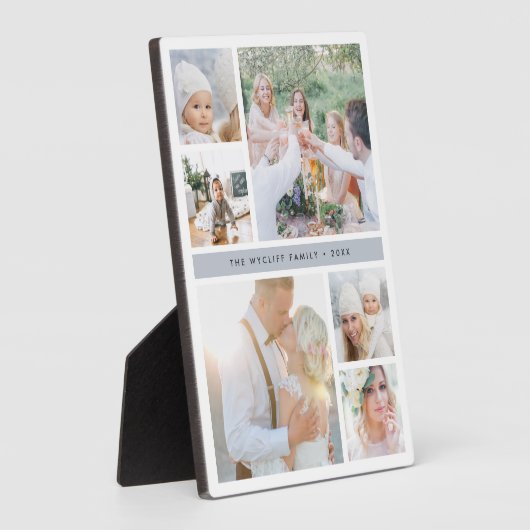 フォググレーストライプフォトコラージュ フォトプラーク (側面)