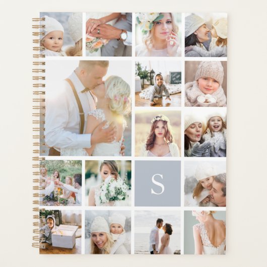 フォググレーモノグラムフォトコラージュ プランナー手帳 (正面)