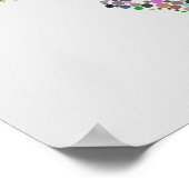 フォグフィルタとグレーの背景のワールドマップ ポスター (角)