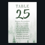 フォグフォレストグリーンゲスト名のエバーグリーン テーブルナンバー<br><div class="desc">白色彩の鮮やかに消える森の緑の霧の中の手水色の木。全カスタマイズ文字の背面は必要に応じて取り外し離れても可空白の能。</div>