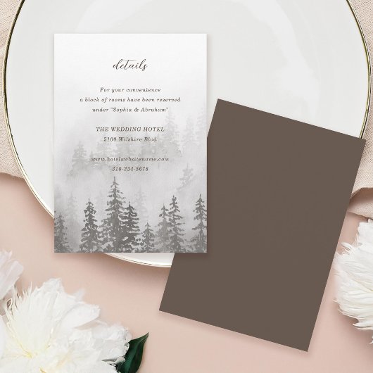 フォグフォレストグレーブラウンの常緑樹 エンクロージャーカード