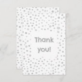 フォグ紙吹雪水色ドットサンキューカード サンキューカード (正面/裏面)