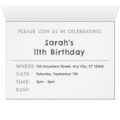 フォグ紙吹雪水色ドット誕生日招待状 (内部横(下))