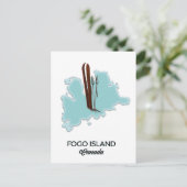 フォゴアイランドカナダの地図ポスター ポストカード (スタンド正面)