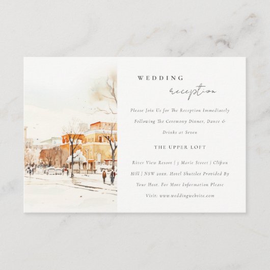 フォゴノースダコタシティ風景ウェディングレセプション エンクロージャーカード (正面)