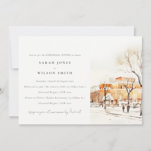 フォゴノースダコタシティ風景リハーサルディナー 招待状 (正面)