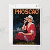 フォスカオヴィンテージチョコレートドリンク広告アート ポストカード (正面/裏面)