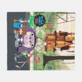 フォスターの故郷を思い浮かべる友達 |ぶら下がったアウト フリースブランケット (正面(横))