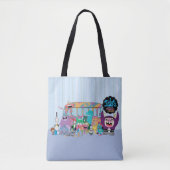 フォスターの故郷を思い浮かべる友達 |スクールバス トートバッグ (正面)