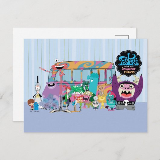 フォスターの故郷を思い浮かべる友達 |スクールバス ポストカード (正面/裏面)