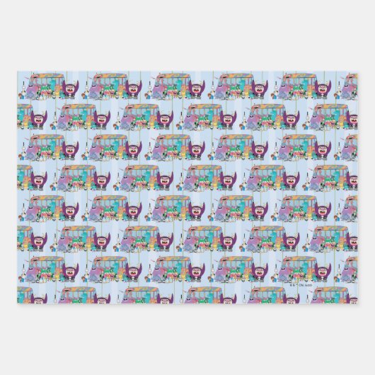 フォスターの故郷を思い浮かべる友達 |スクールバス ラッピングペーパーシート (正面3)