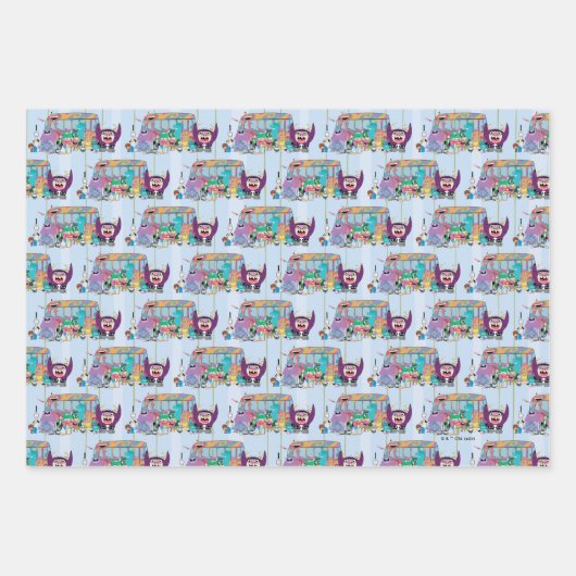 フォスターの故郷を思い浮かべる友達 |スクールバス ラッピングペーパーシート (正面)