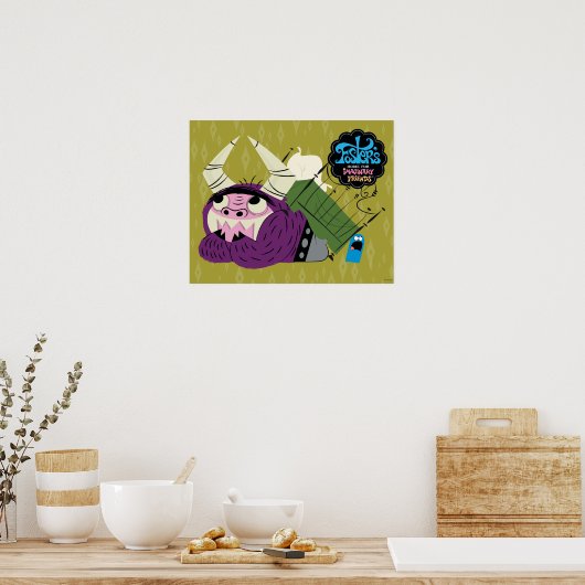 フォスターの故郷を思い浮かべる友達 |ベッドの下 ポスター (キッチン)