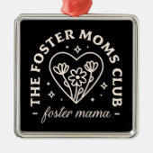 フォスター気にモムズクラブ犬の猫の養子縁組ブラック メタルオーナメント (正面)