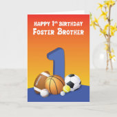 フォスター・ブラザーの誕生日スポーツボール カード (黄色い花)