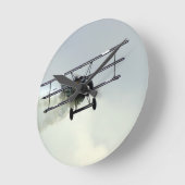フォッカー三面飛行機 ラウンド壁時計 (傾斜)