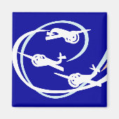 フォッカー航空ショー白と青 マグネット (正面)