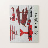 フォッカー"赤い男爵"の4つの眺め ジグソーパズル (縦)